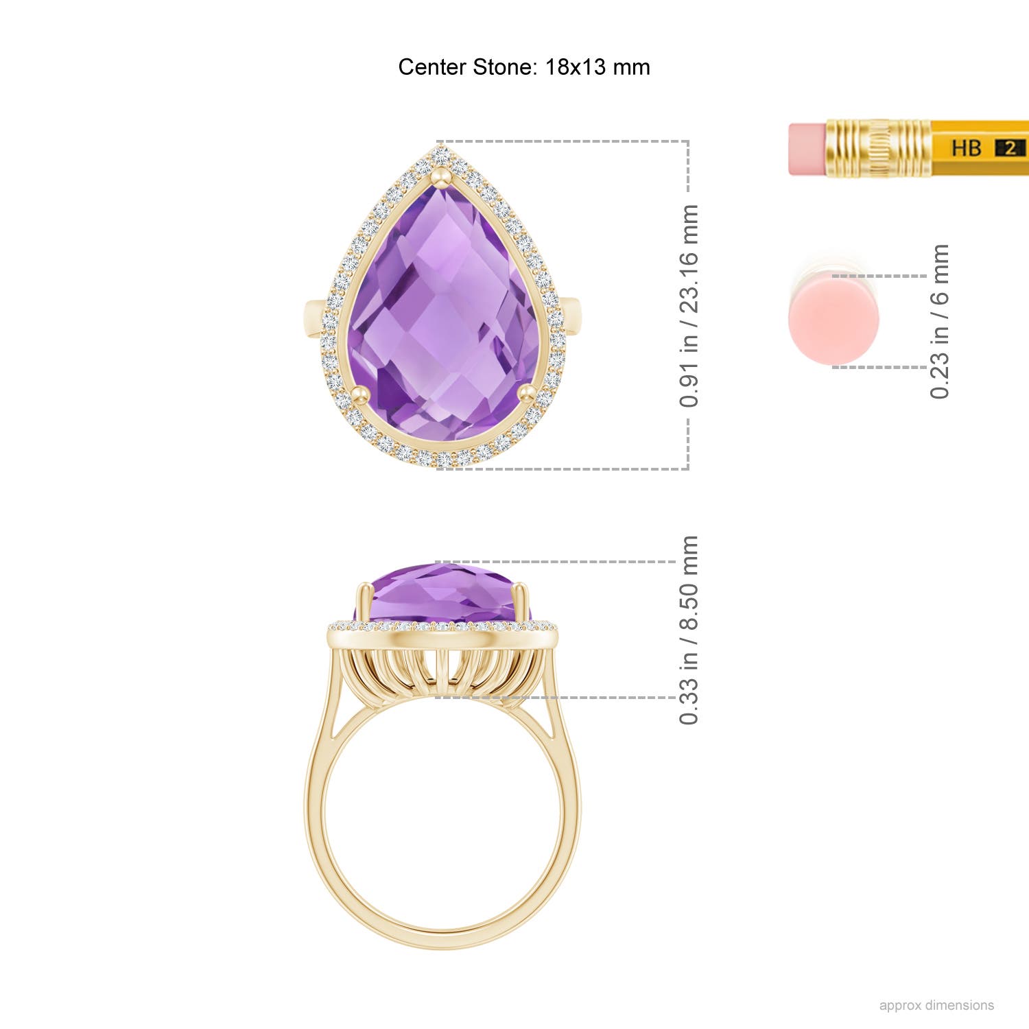 A - Amethyst / 10.57 CT / 14 KT Yellow Gold