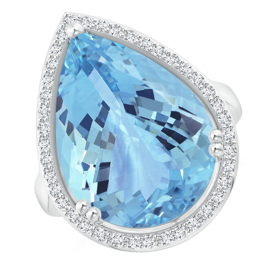 23.22x14.03x9.40mm AAA GIA Certified Pear Aquamarine Cocktail Ring in White Gold 