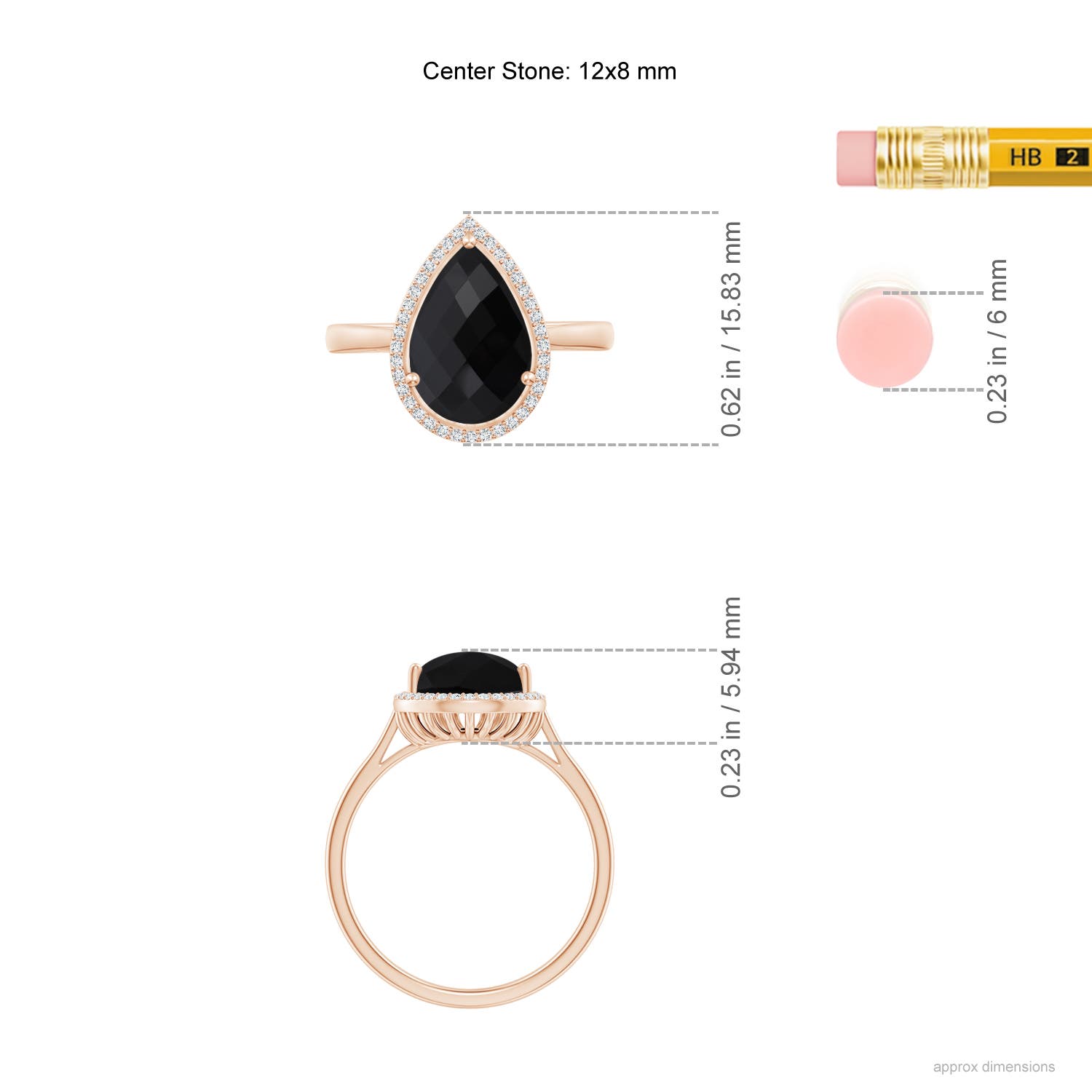 AAA - Black Onyx / 3.11 CT / 14 KT Rose Gold