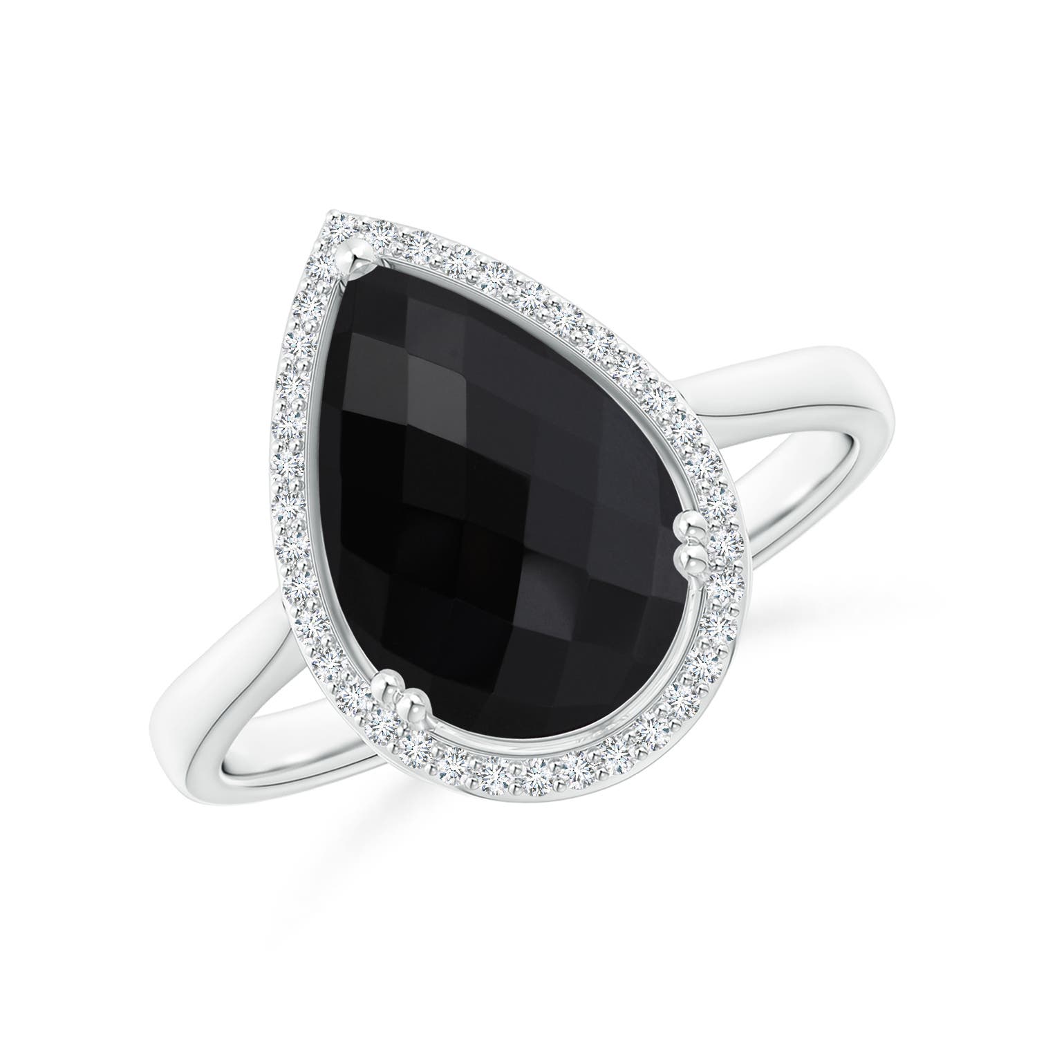 AAA - Black Onyx / 3.11 CT / 14 KT White Gold