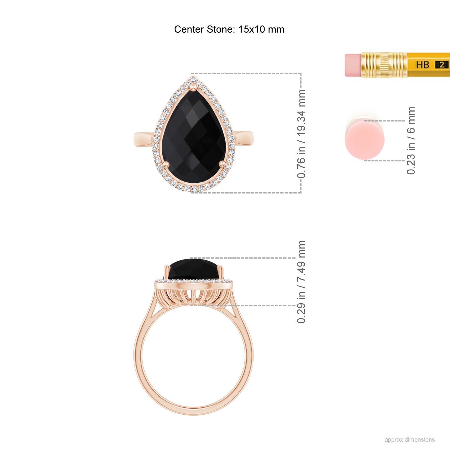 AAA - Black Onyx / 5.95 CT / 14 KT Rose Gold