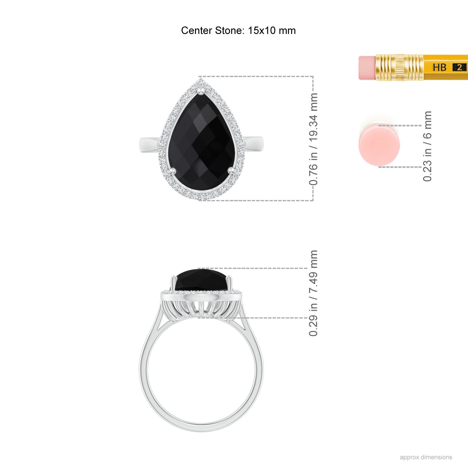 AAA - Black Onyx / 5.95 CT / 14 KT White Gold