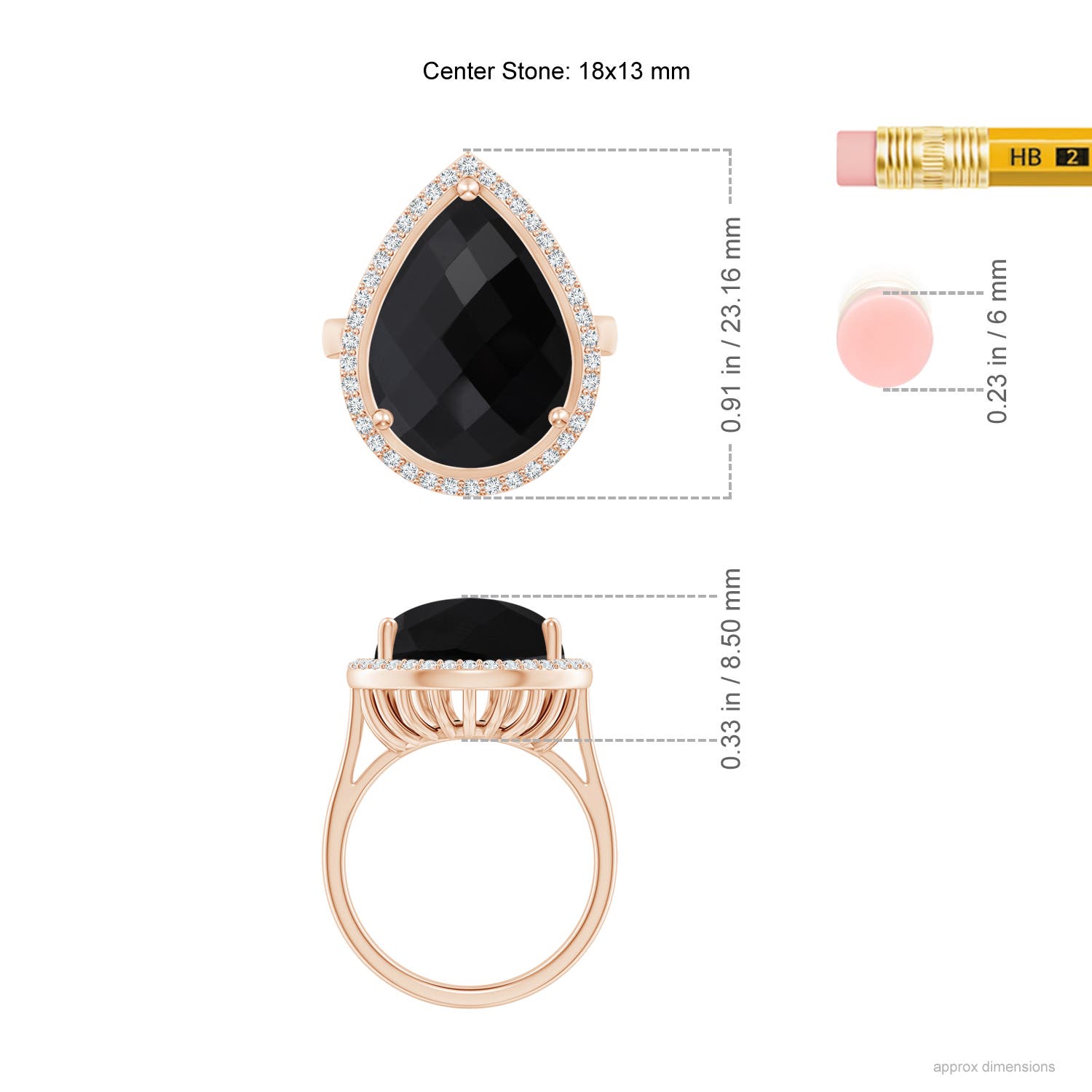 AAA - Black Onyx / 11.07 CT / 14 KT Rose Gold