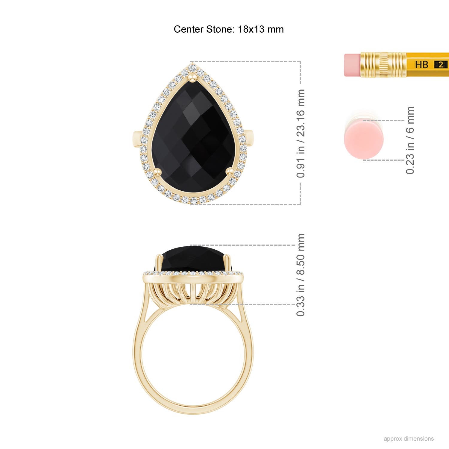 AAA - Black Onyx / 11.07 CT / 14 KT Yellow Gold