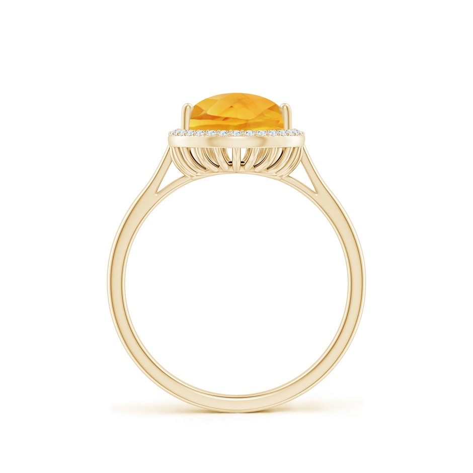 12x8mm A Pear-Shaped Citrine Cocktail Ring with Diamond Halo in Yellow Gold side-1