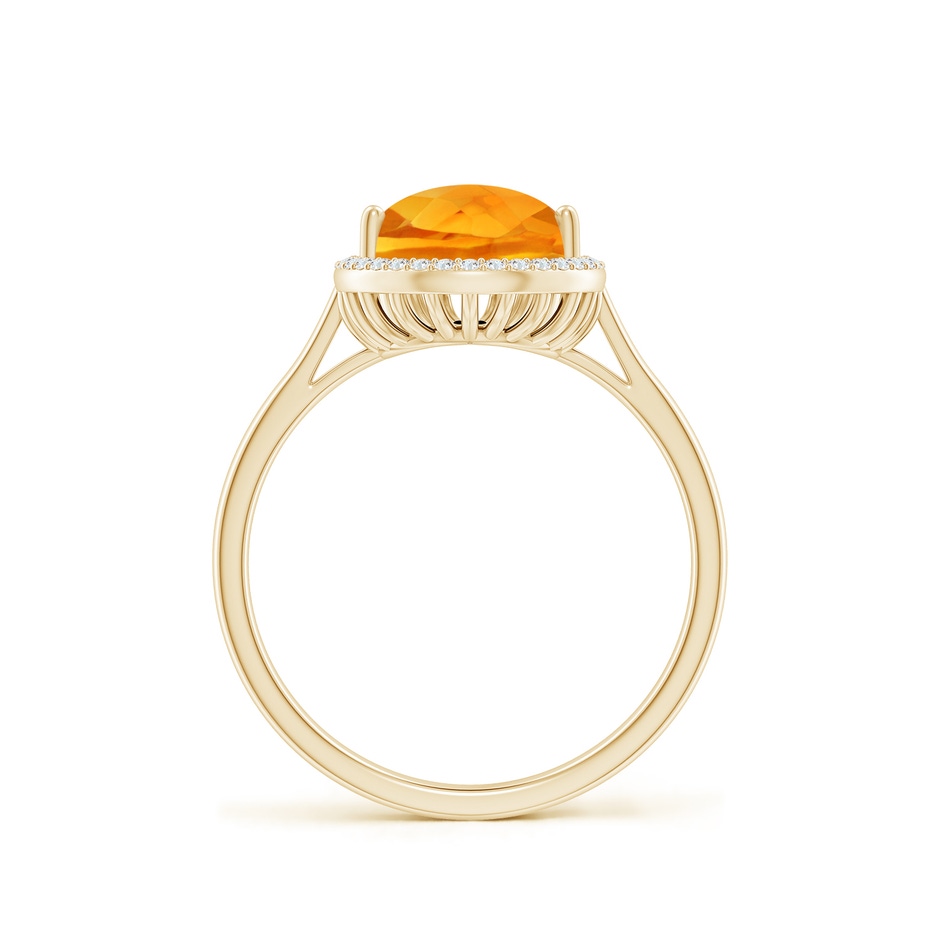 12x8mm AA Pear-Shaped Citrine Cocktail Ring with Diamond Halo in Yellow Gold side-1
