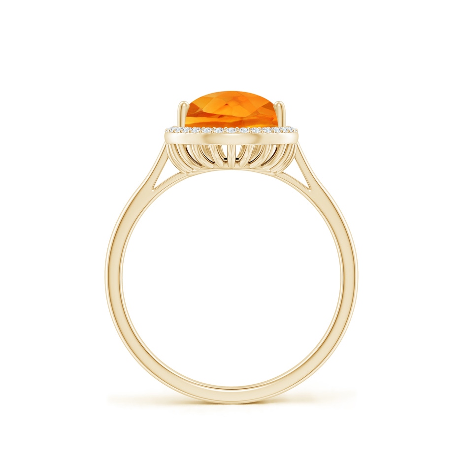 12x8mm AAA Pear-Shaped Citrine Cocktail Ring with Diamond Halo in Yellow Gold side-1