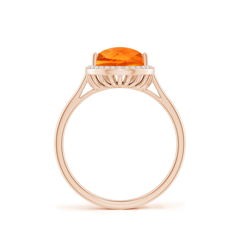 12x8mm AAAA Pear-Shaped Citrine Cocktail Ring with Diamond Halo in Rose Gold - side_1