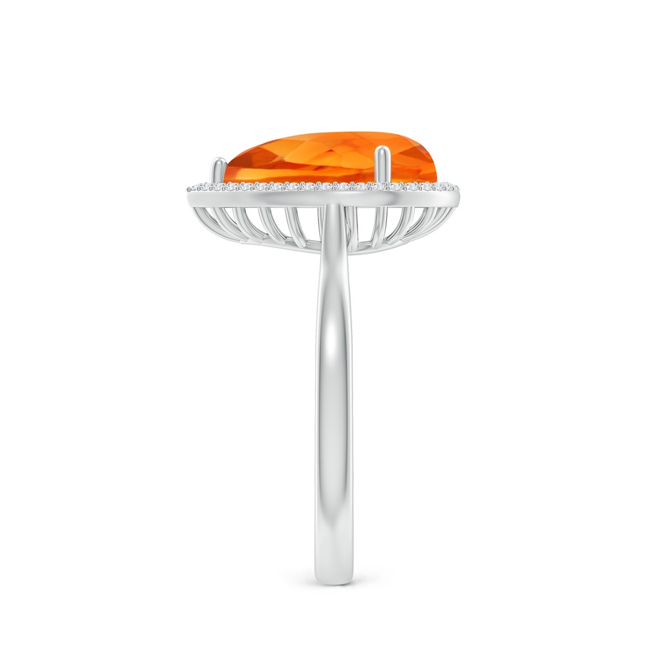 12x8mm AAAA Pear-Shaped Citrine Cocktail Ring with Diamond Halo in White Gold side-2