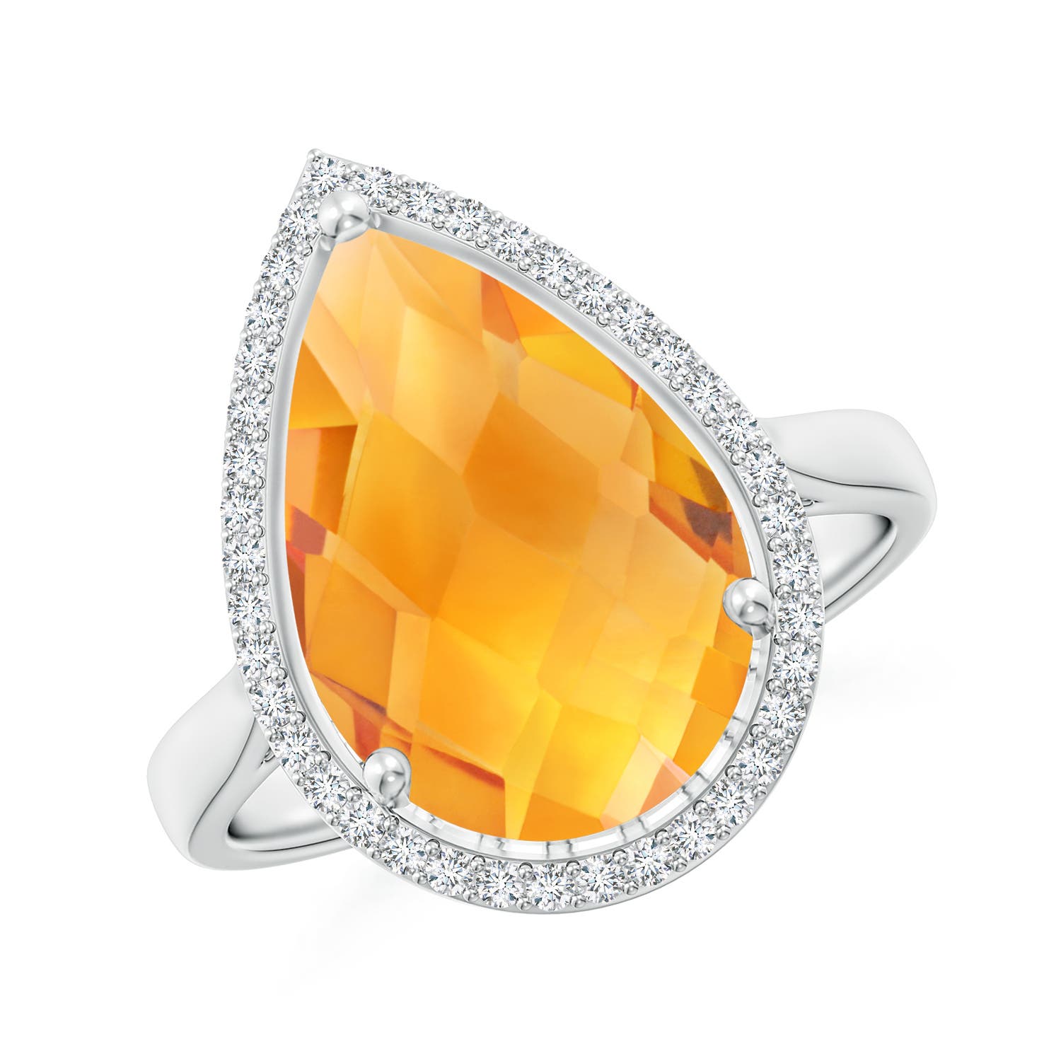 AA - Citrine / 5.1 CT / 14 KT White Gold