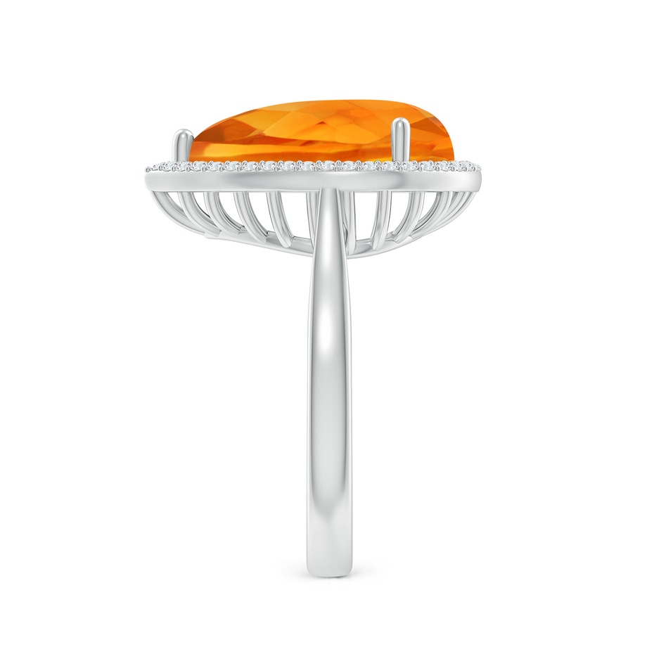 15x10mm AAA Pear-Shaped Citrine Cocktail Ring with Diamond Halo in White Gold side-2