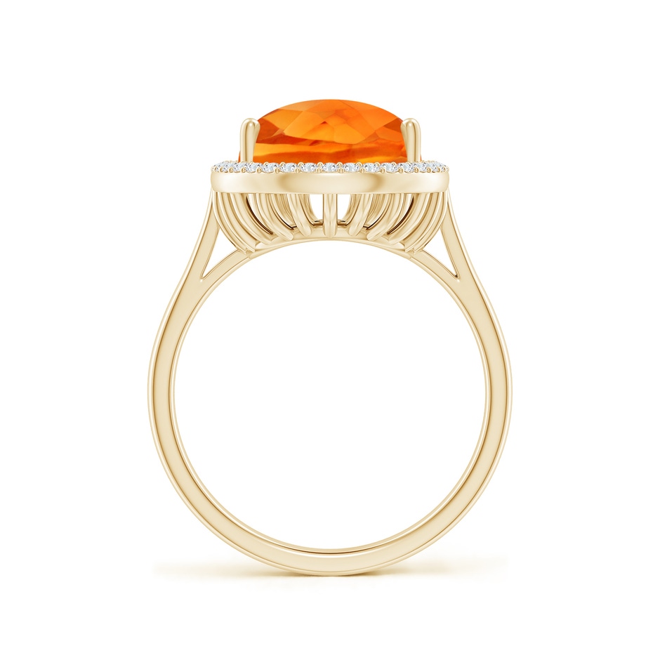 15x10mm AAAA Pear-Shaped Citrine Cocktail Ring with Diamond Halo in Yellow Gold side-1