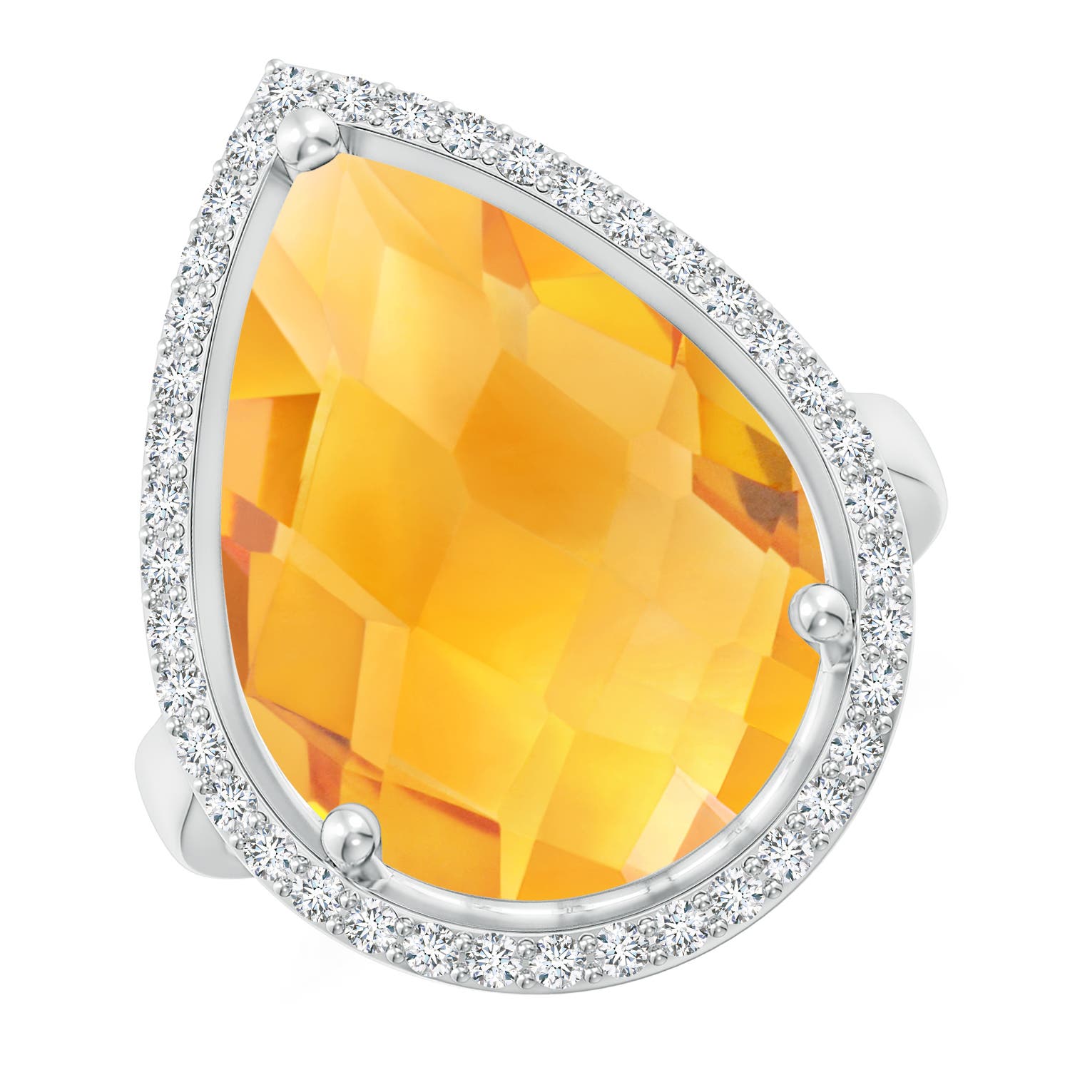 A - Citrine / 10.57 CT / 14 KT White Gold