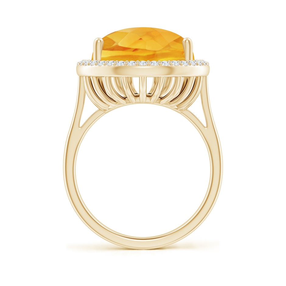 18x13mm A Pear-Shaped Citrine Cocktail Ring with Diamond Halo in Yellow Gold side-1
