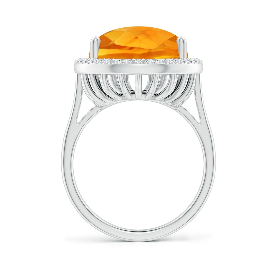 18x13mm AA Pear-Shaped Citrine Cocktail Ring with Diamond Halo in White Gold side-1