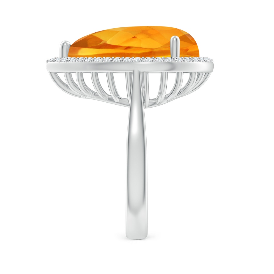 18x13mm AA Pear-Shaped Citrine Cocktail Ring with Diamond Halo in White Gold side-2