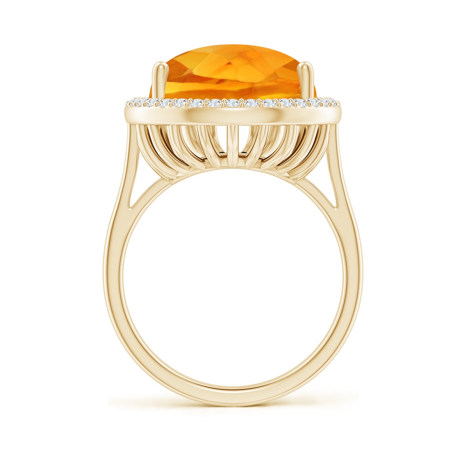 18x13mm AA Pear-Shaped Citrine Cocktail Ring with Diamond Halo in Yellow Gold side-1
