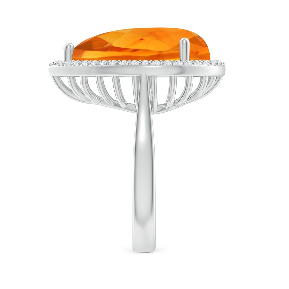 18x13mm AAA Pear-Shaped Citrine Cocktail Ring with Diamond Halo in White Gold side-2