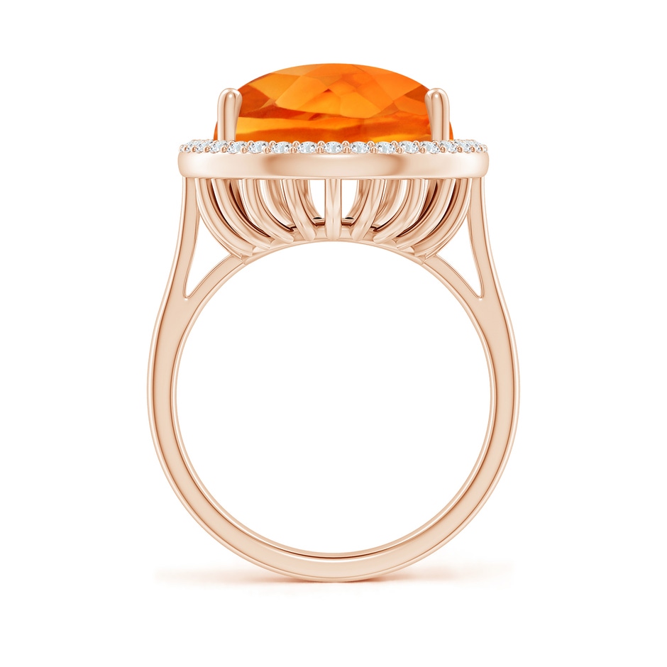 18x13mm AAAA Pear-Shaped Citrine Cocktail Ring with Diamond Halo in Rose Gold side-1