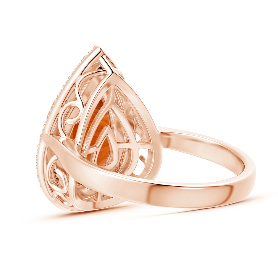 15.05x10.19x7.04mm AAAA GIA Certified Pear Ceylon Citrine Cocktail Ring in 18K Rose Gold side 399