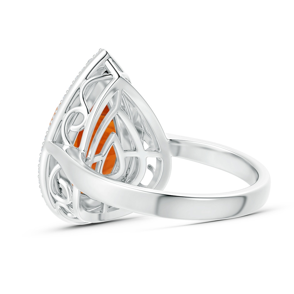 15.05x10.19x7.04mm AAAA GIA Certified Pear Ceylon Citrine Cocktail Ring in 18K White Gold side 399