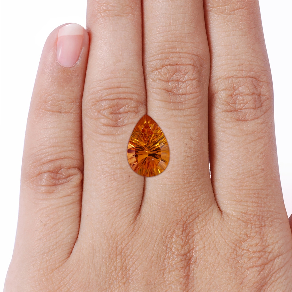 15.05x10.19x7.04mm AAAA GIA Certified Pear Ceylon Citrine Cocktail Ring in White Gold Side 799