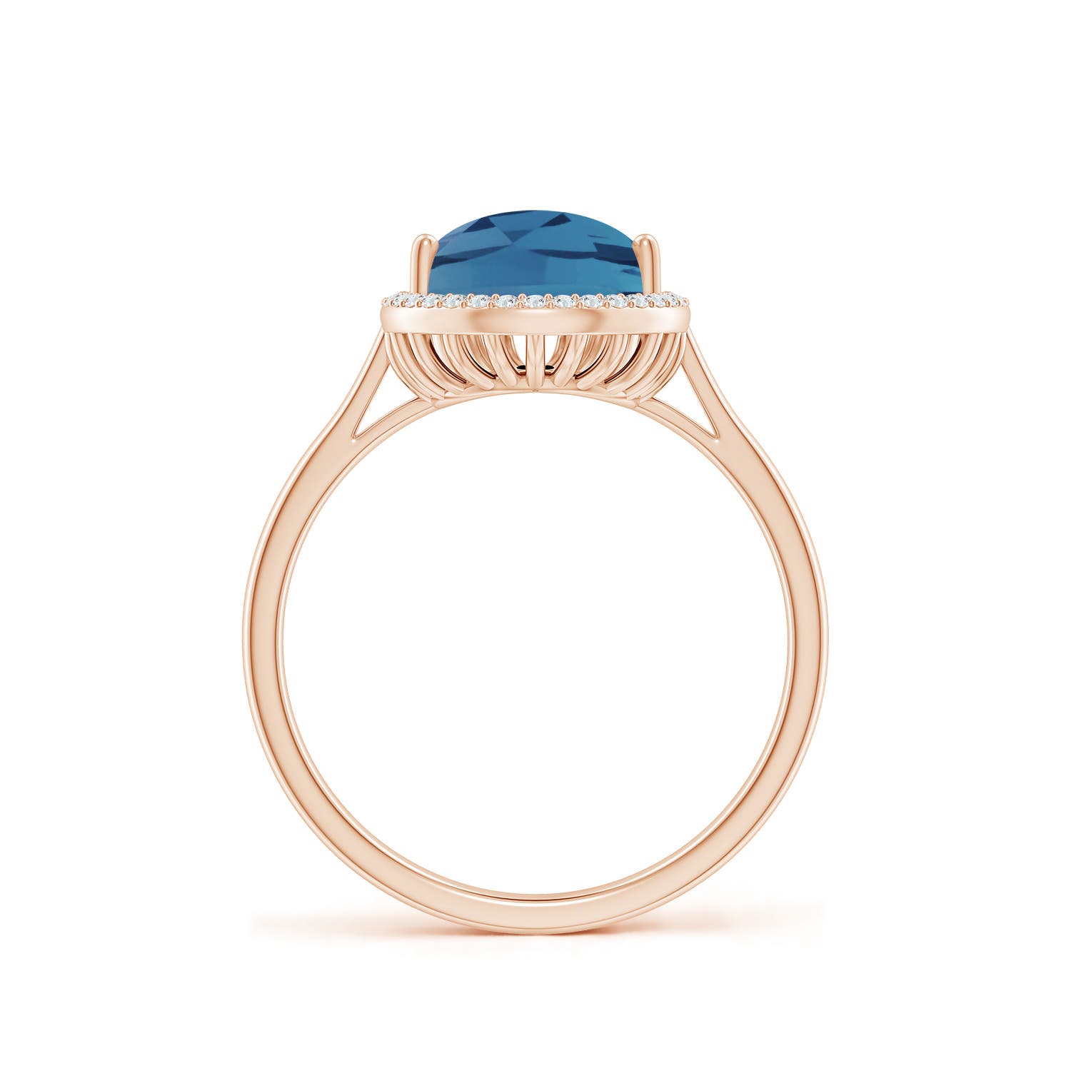 A - London Blue Topaz / 3.61 CT / 14 KT Rose Gold