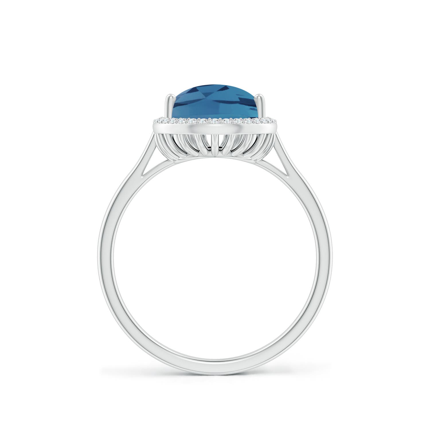 A - London Blue Topaz / 3.61 CT / 14 KT White Gold