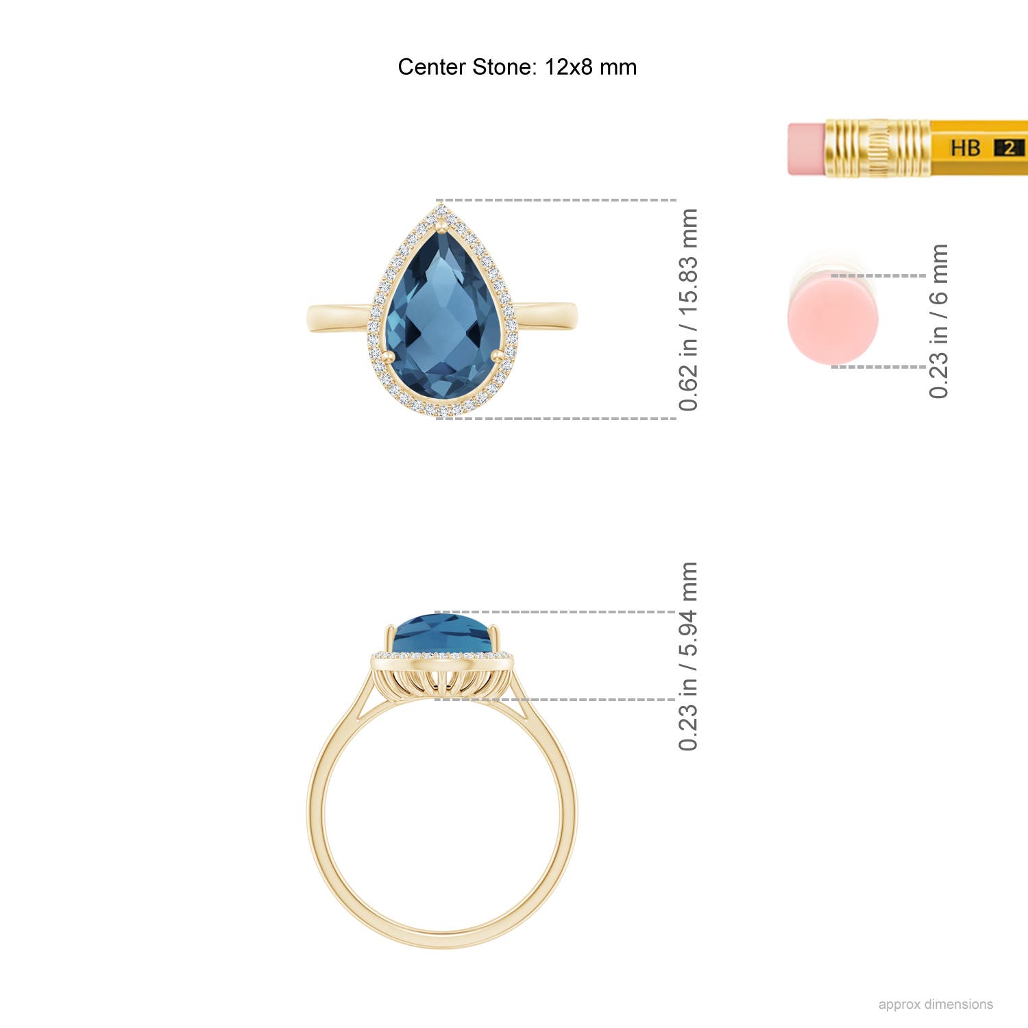 A - London Blue Topaz / 3.61 CT / 14 KT Yellow Gold