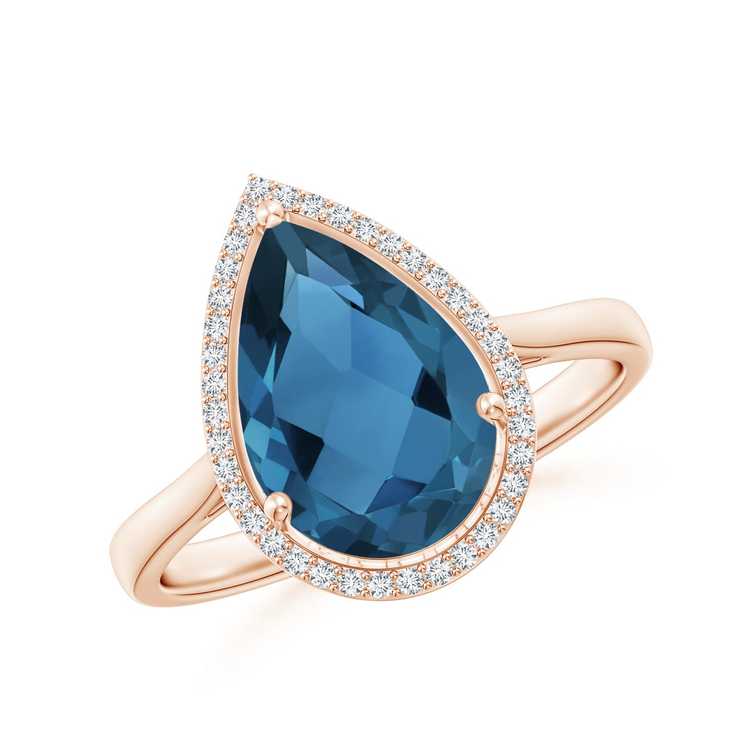 AA - London Blue Topaz / 3.61 CT / 14 KT Rose Gold