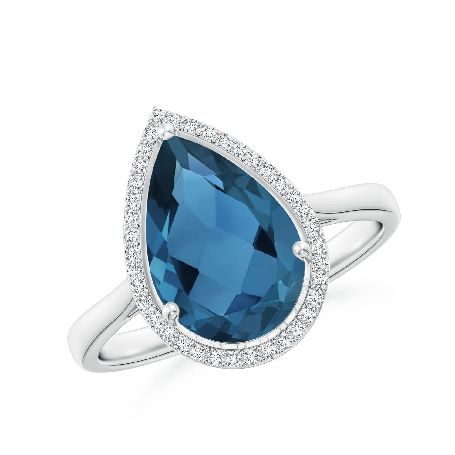 AA - London Blue Topaz / 3.61 CT / 14 KT White Gold