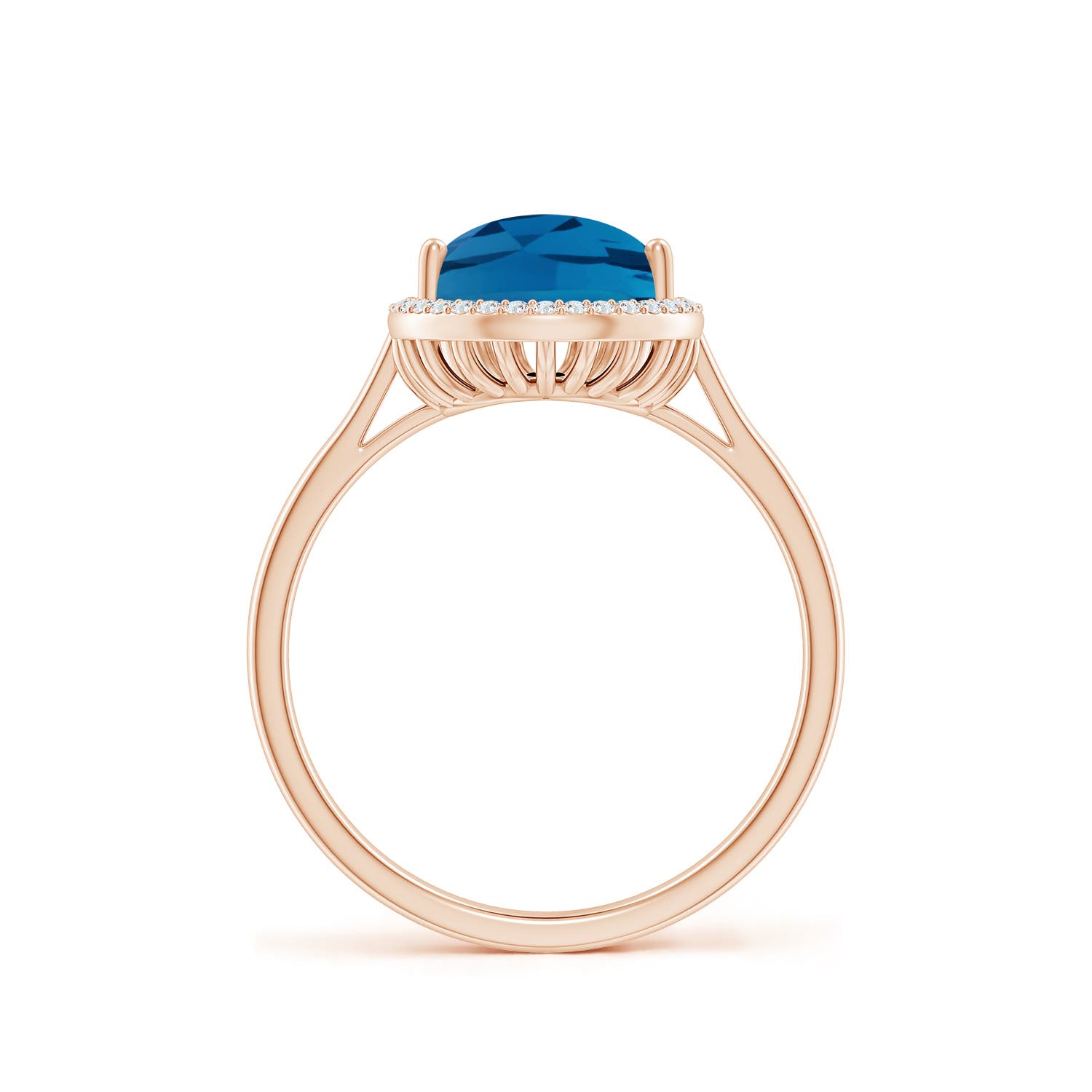 AAA - London Blue Topaz / 3.61 CT / 14 KT Rose Gold