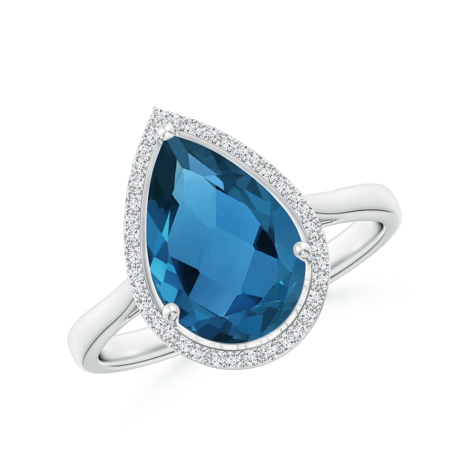 AAA - London Blue Topaz / 3.61 CT / 14 KT White Gold