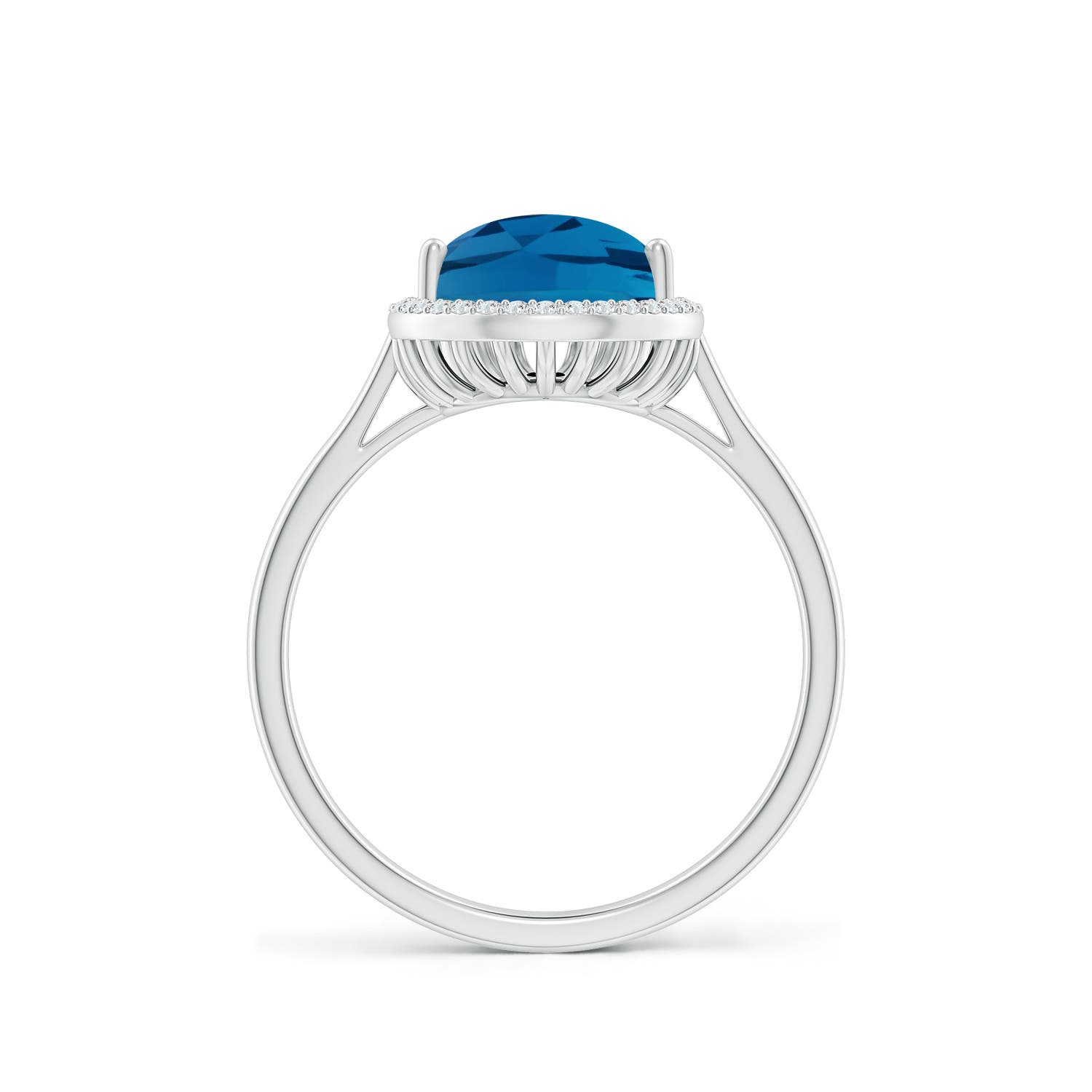 AAA - London Blue Topaz / 3.61 CT / 14 KT White Gold