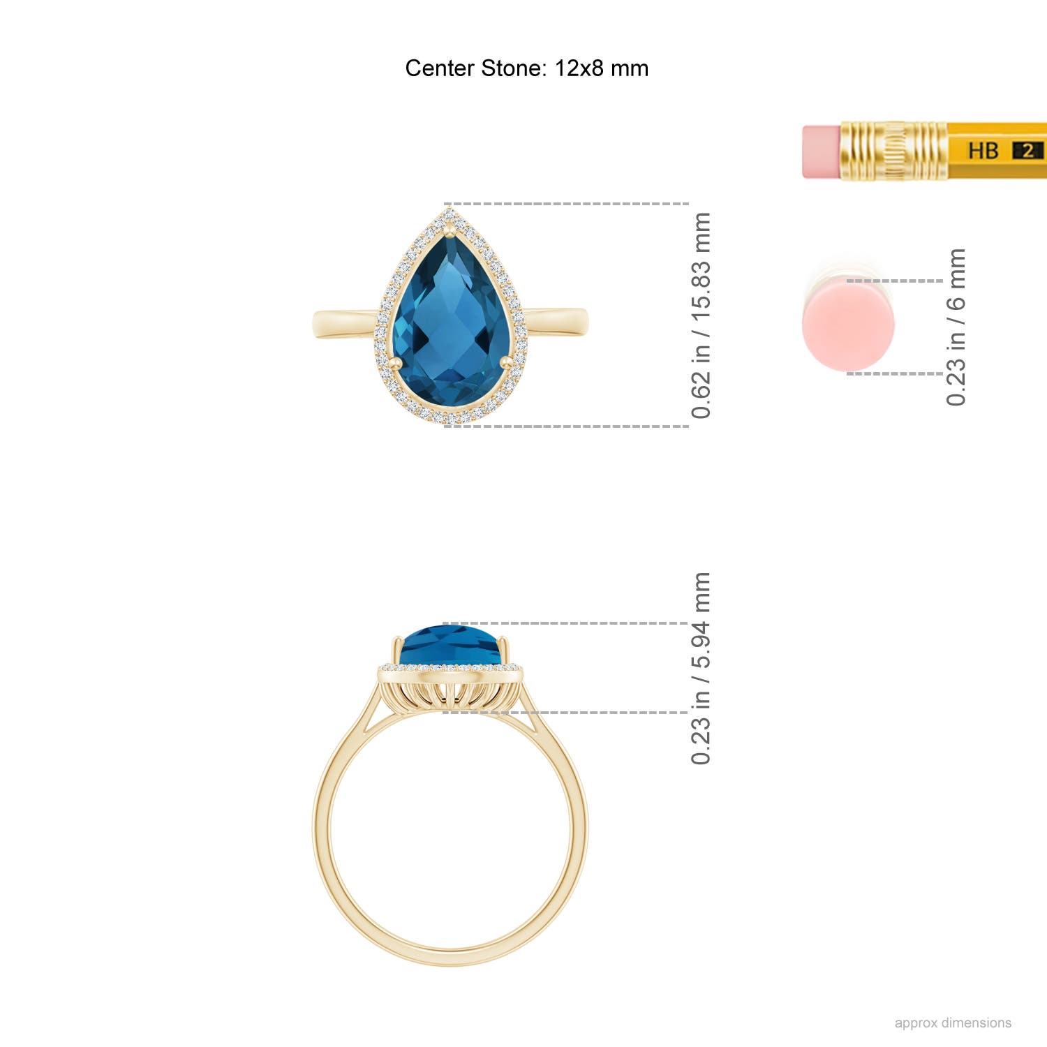 AAA - London Blue Topaz / 3.61 CT / 14 KT Yellow Gold