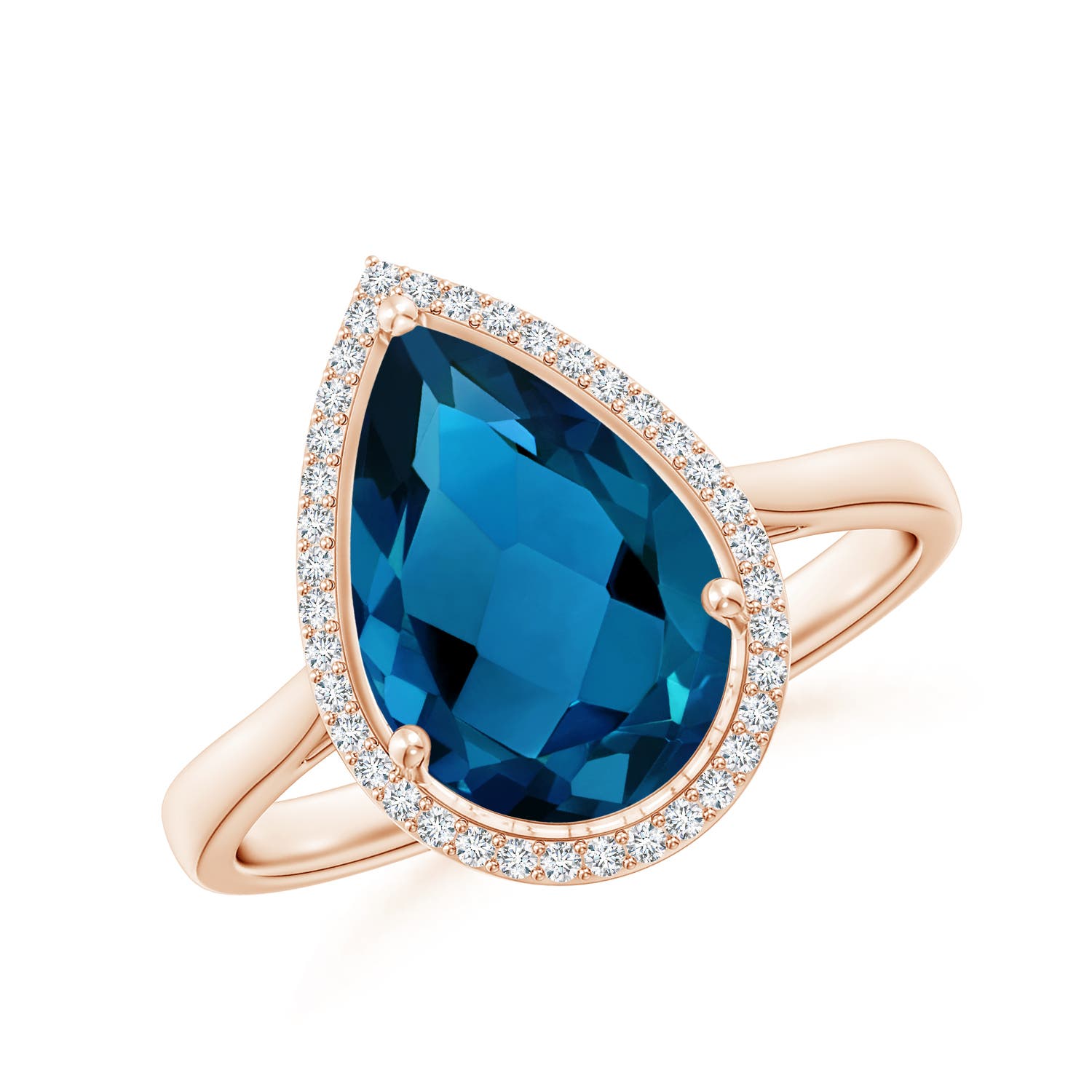 AAAA - London Blue Topaz / 3.61 CT / 14 KT Rose Gold