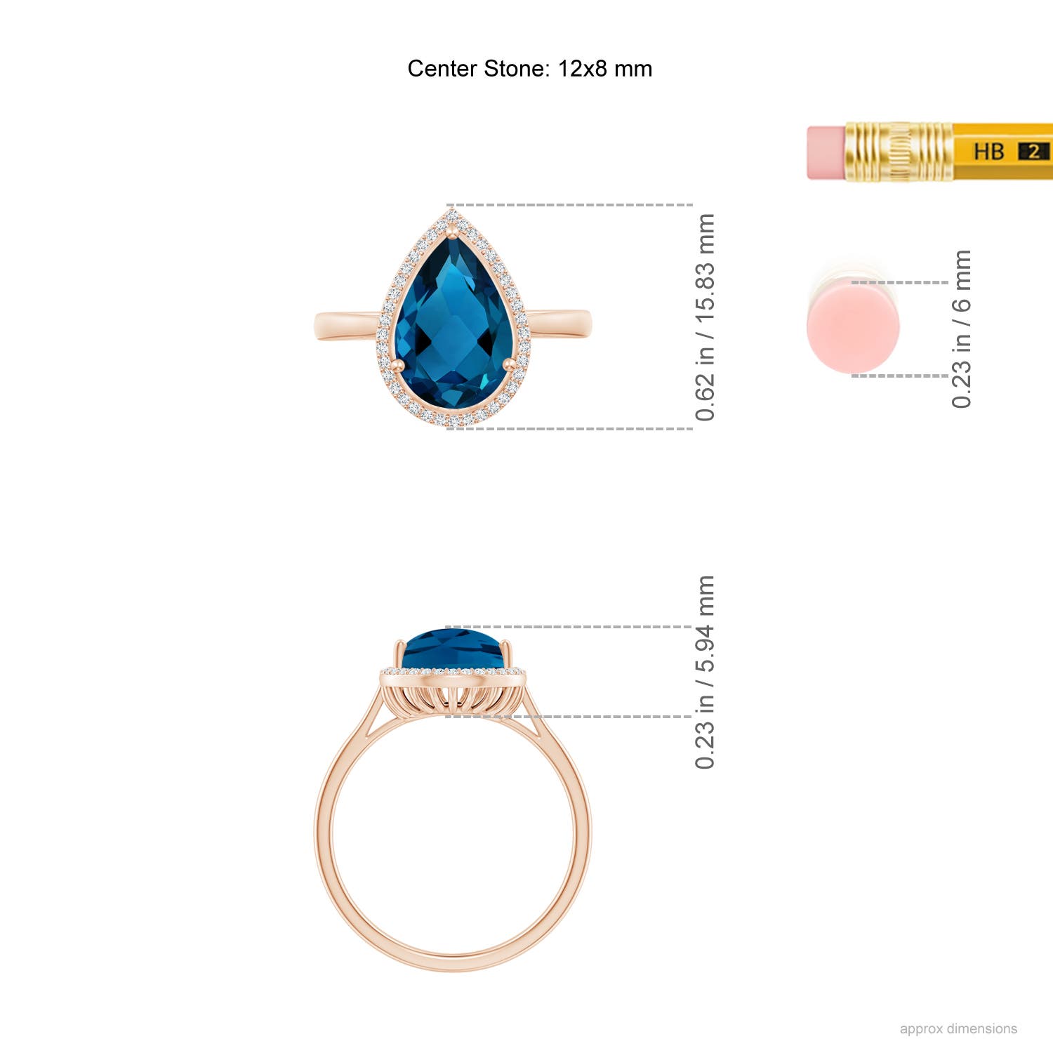 AAAA - London Blue Topaz / 3.61 CT / 14 KT Rose Gold