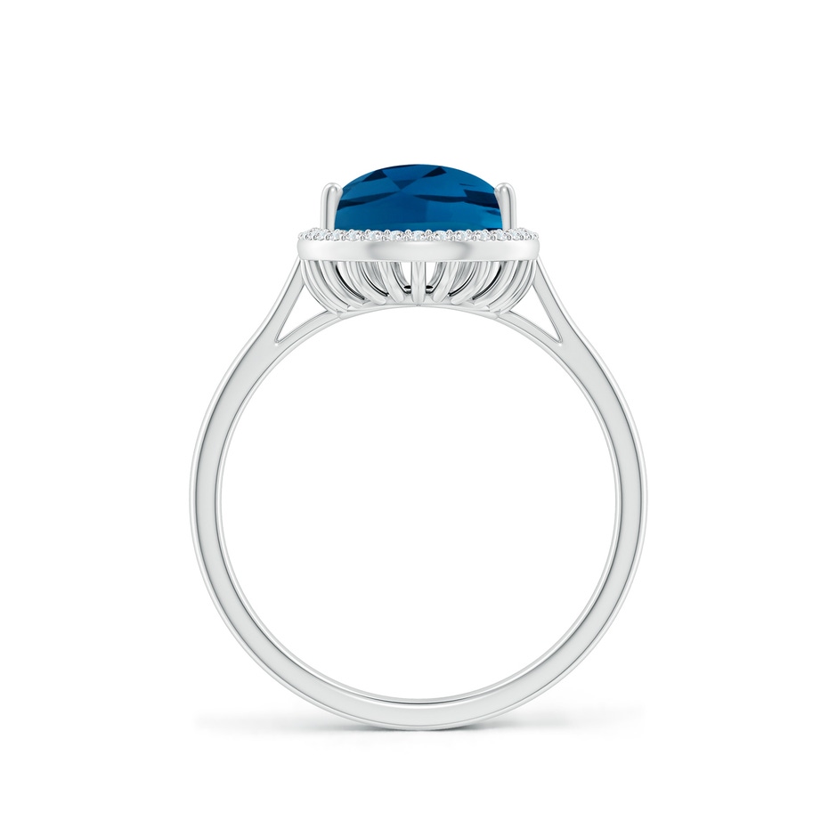 12x8mm AAAA Pear-Shaped London Blue Topaz Cocktail Ring with Diamond Halo in White Gold side 199