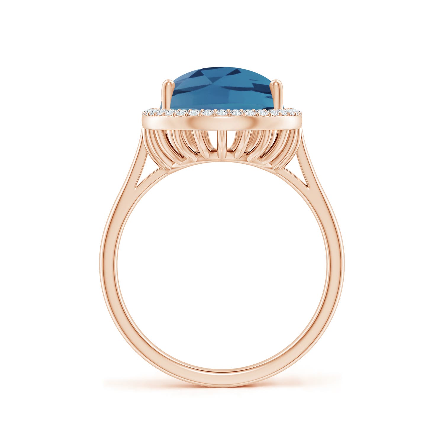 A - London Blue Topaz / 6.95 CT / 14 KT Rose Gold