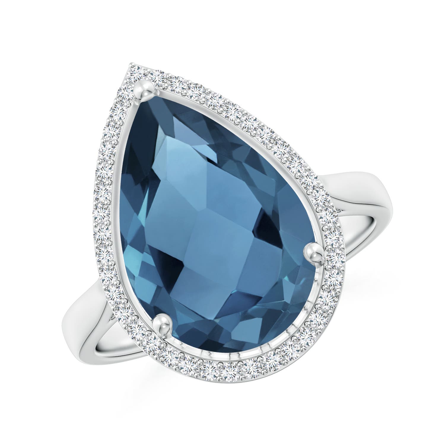 A - London Blue Topaz / 6.95 CT / 14 KT White Gold