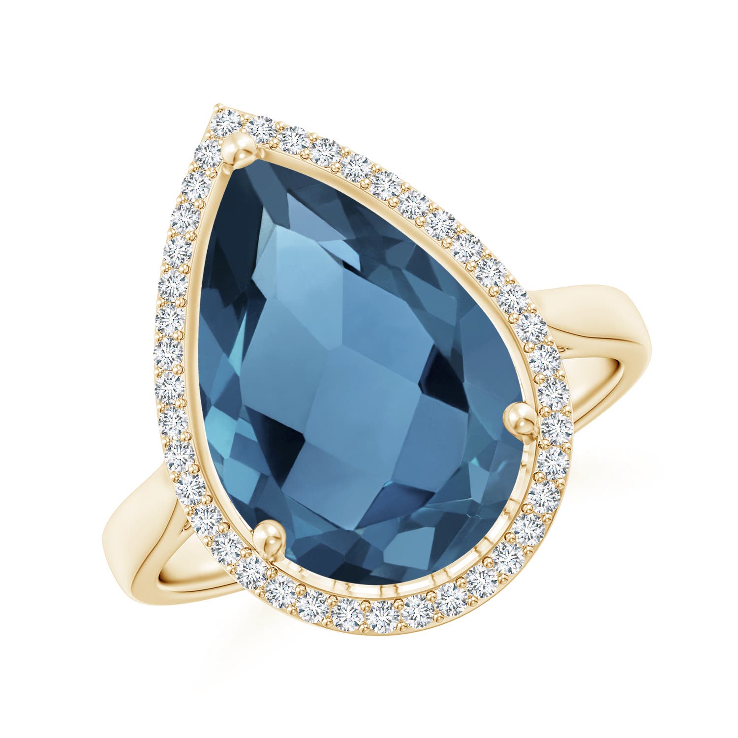 A - London Blue Topaz / 6.95 CT / 14 KT Yellow Gold