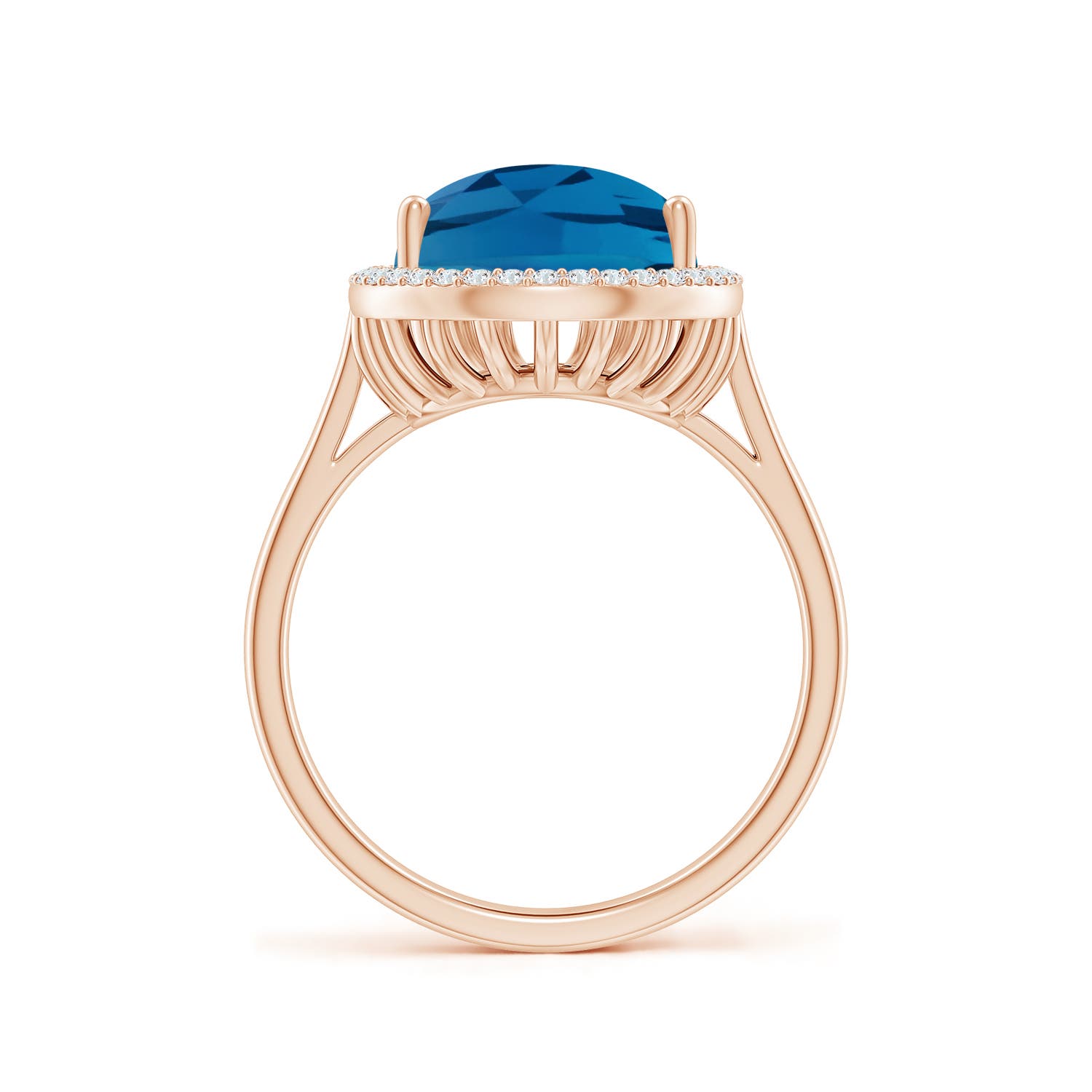 AAA - London Blue Topaz / 6.95 CT / 14 KT Rose Gold