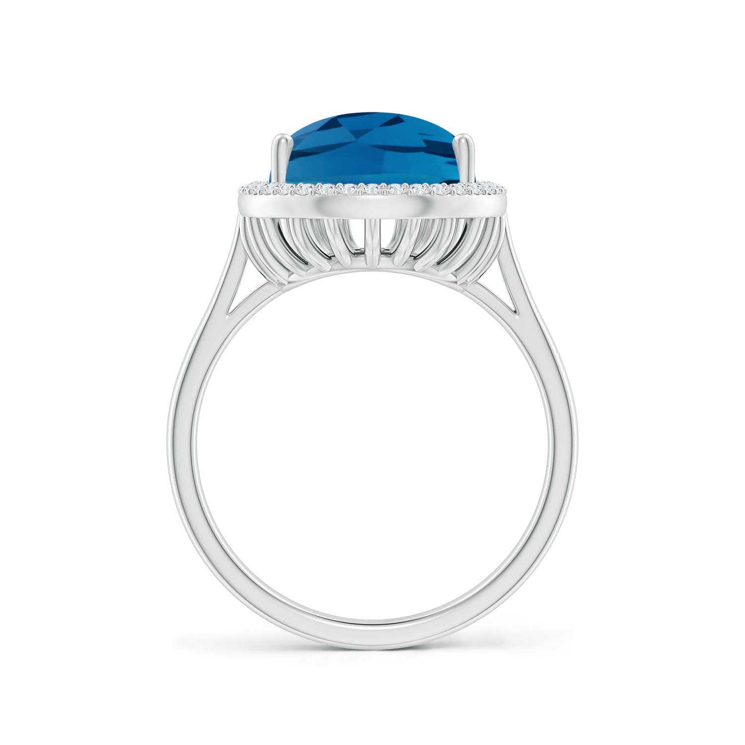 AAA - London Blue Topaz / 6.95 CT / 14 KT White Gold