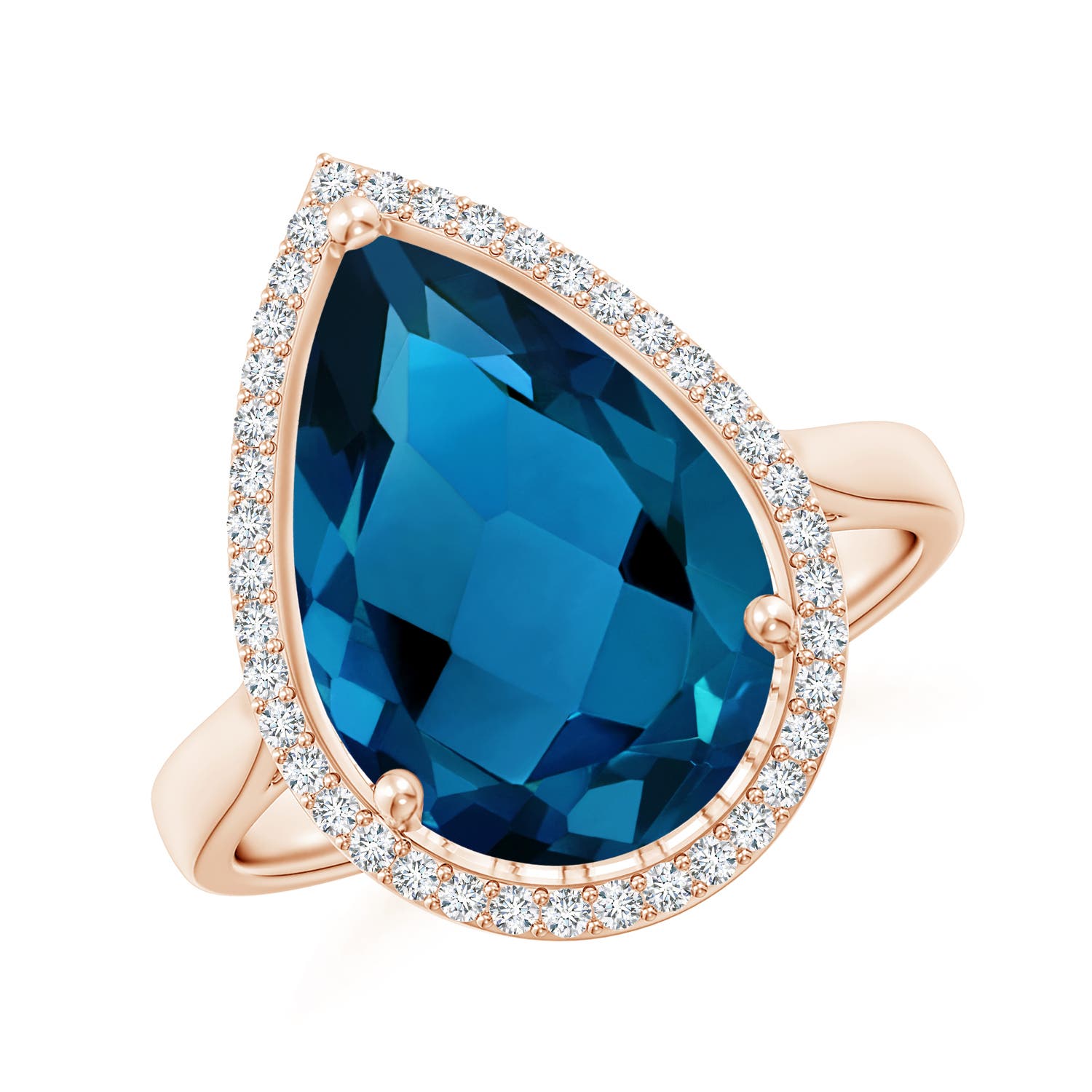 AAAA - London Blue Topaz / 6.95 CT / 14 KT Rose Gold