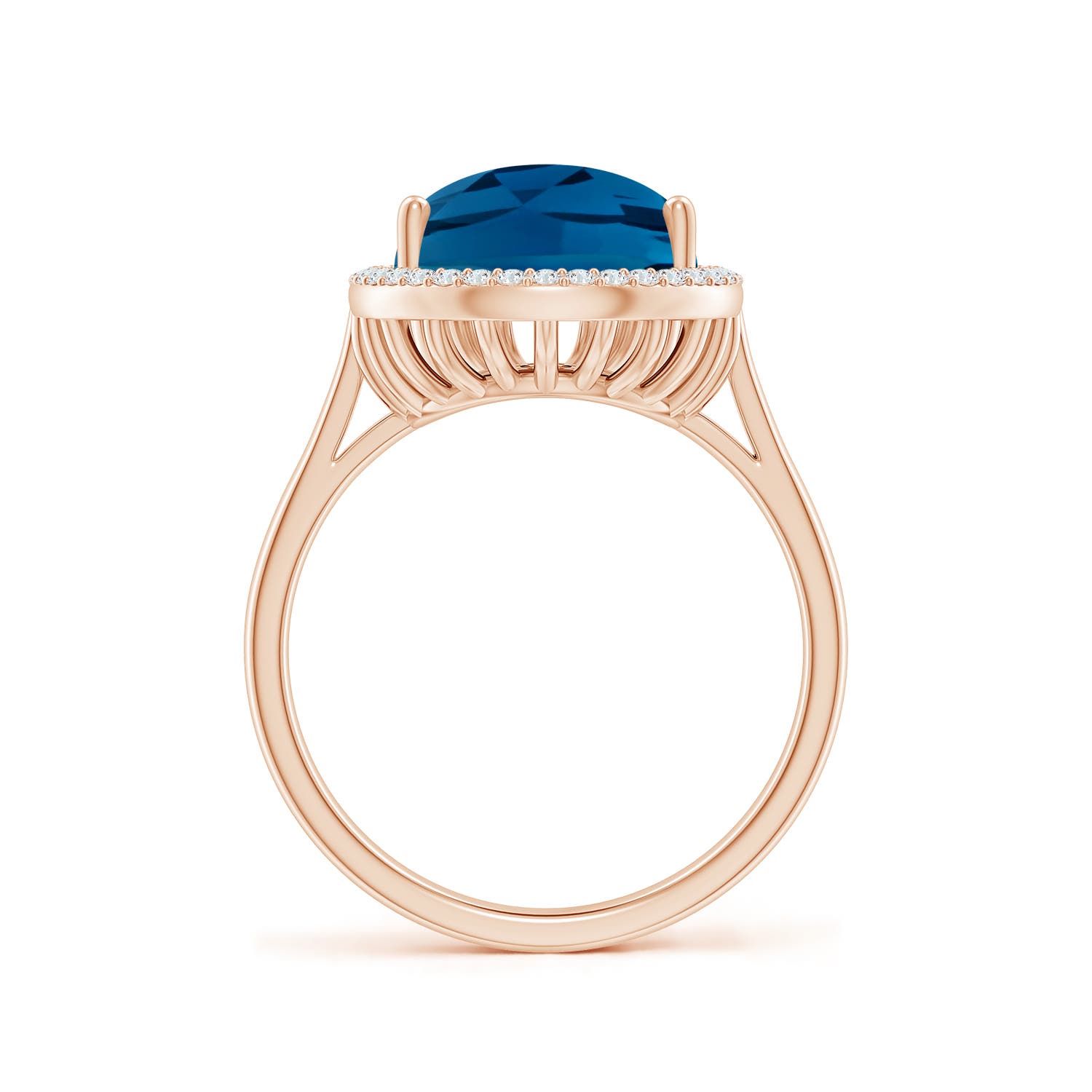 AAAA - London Blue Topaz / 6.95 CT / 14 KT Rose Gold