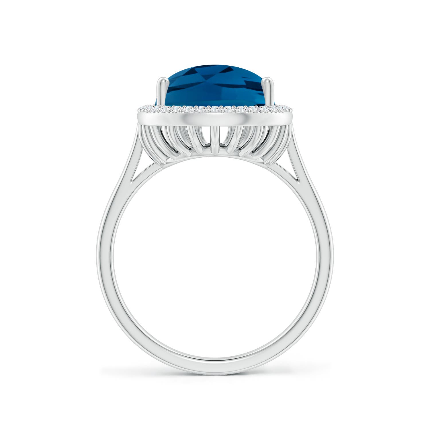 AAAA - London Blue Topaz / 6.95 CT / 14 KT White Gold