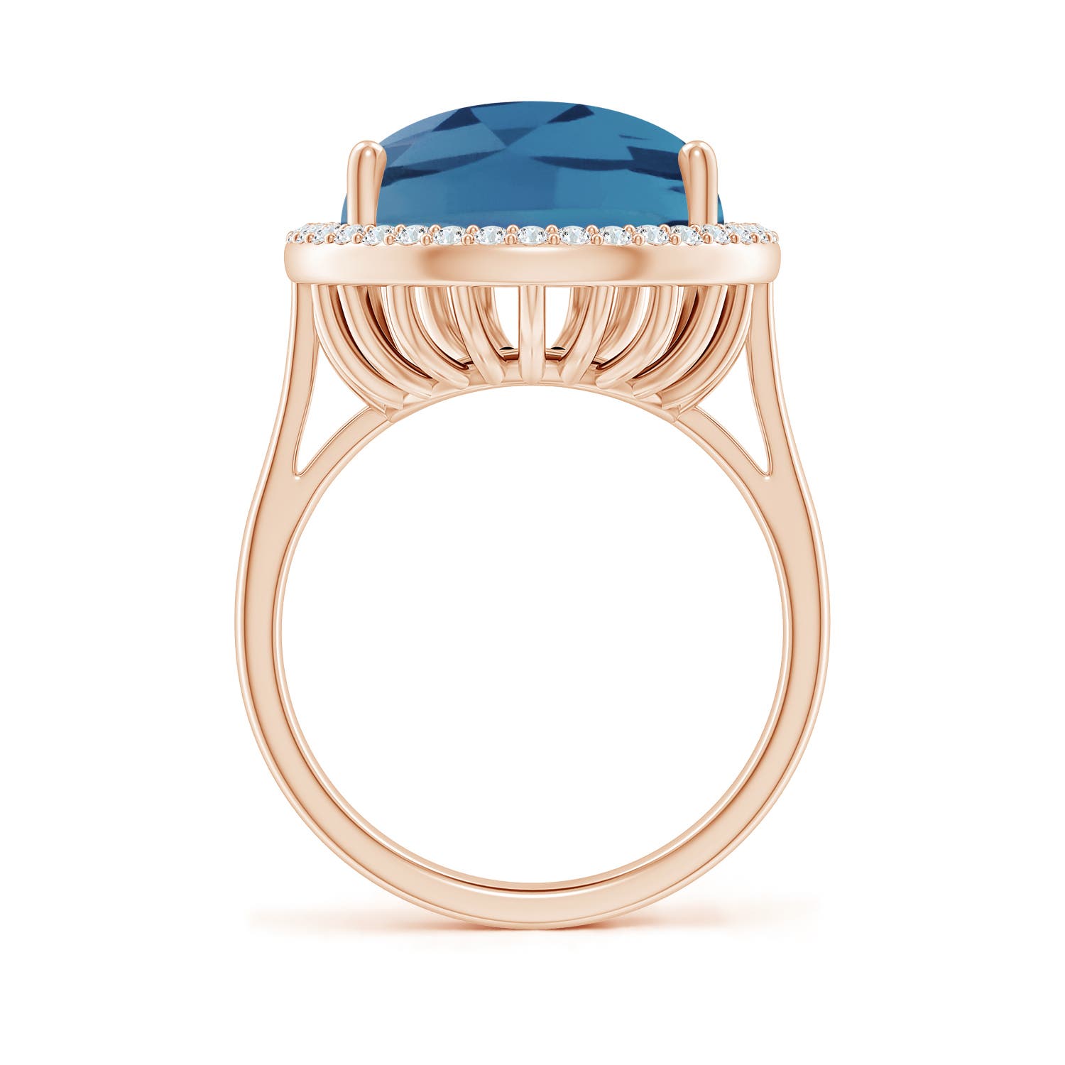 A - London Blue Topaz / 12.92 CT / 14 KT Rose Gold