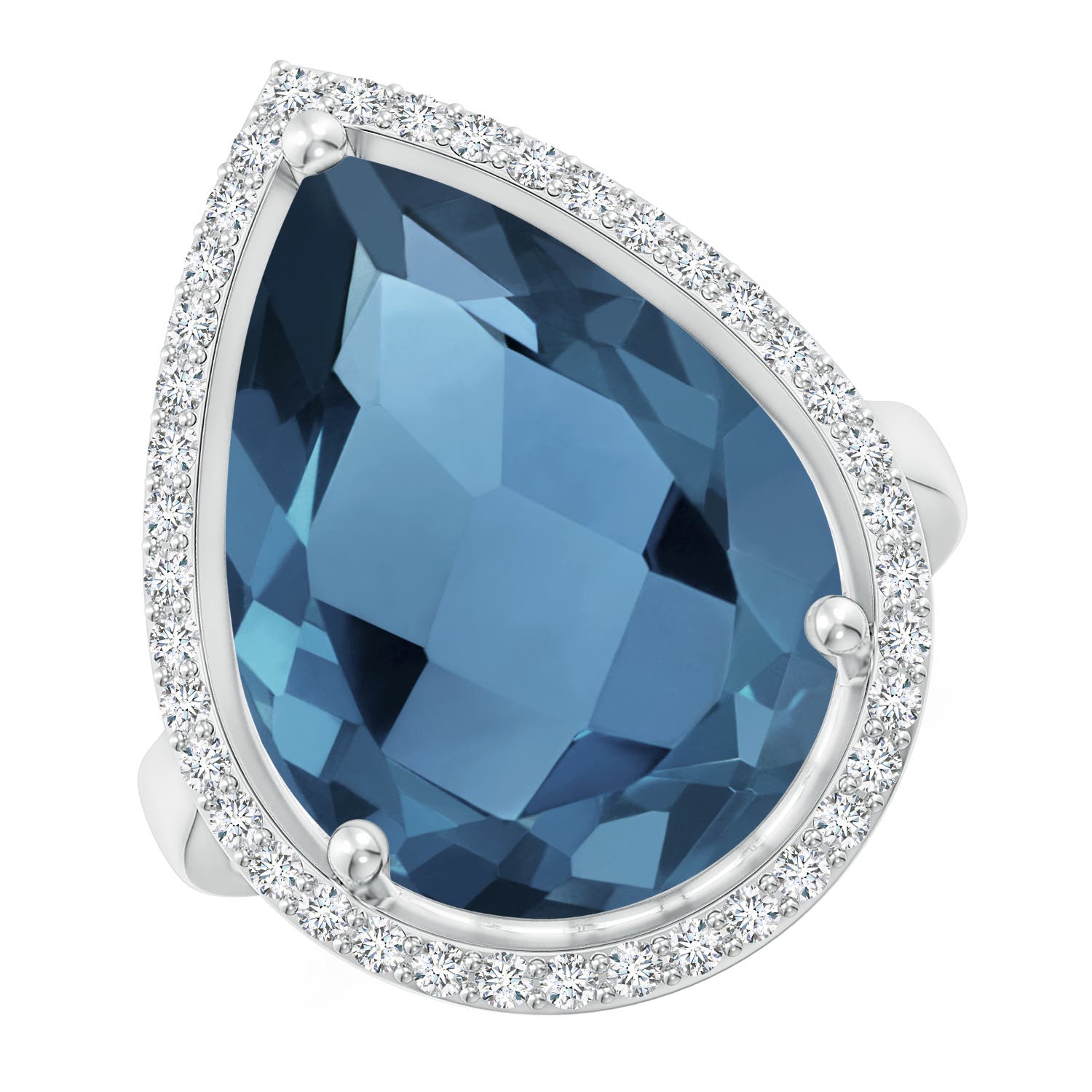 A - London Blue Topaz / 12.92 CT / 14 KT White Gold