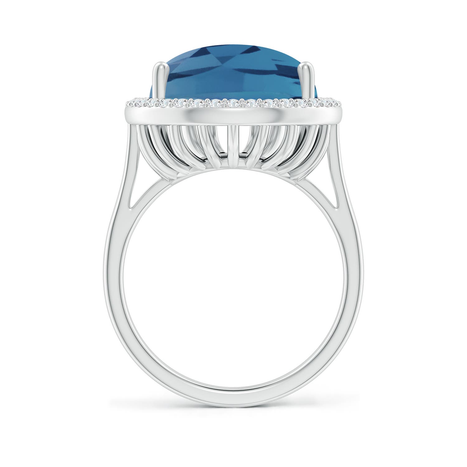 A - London Blue Topaz / 12.92 CT / 14 KT White Gold