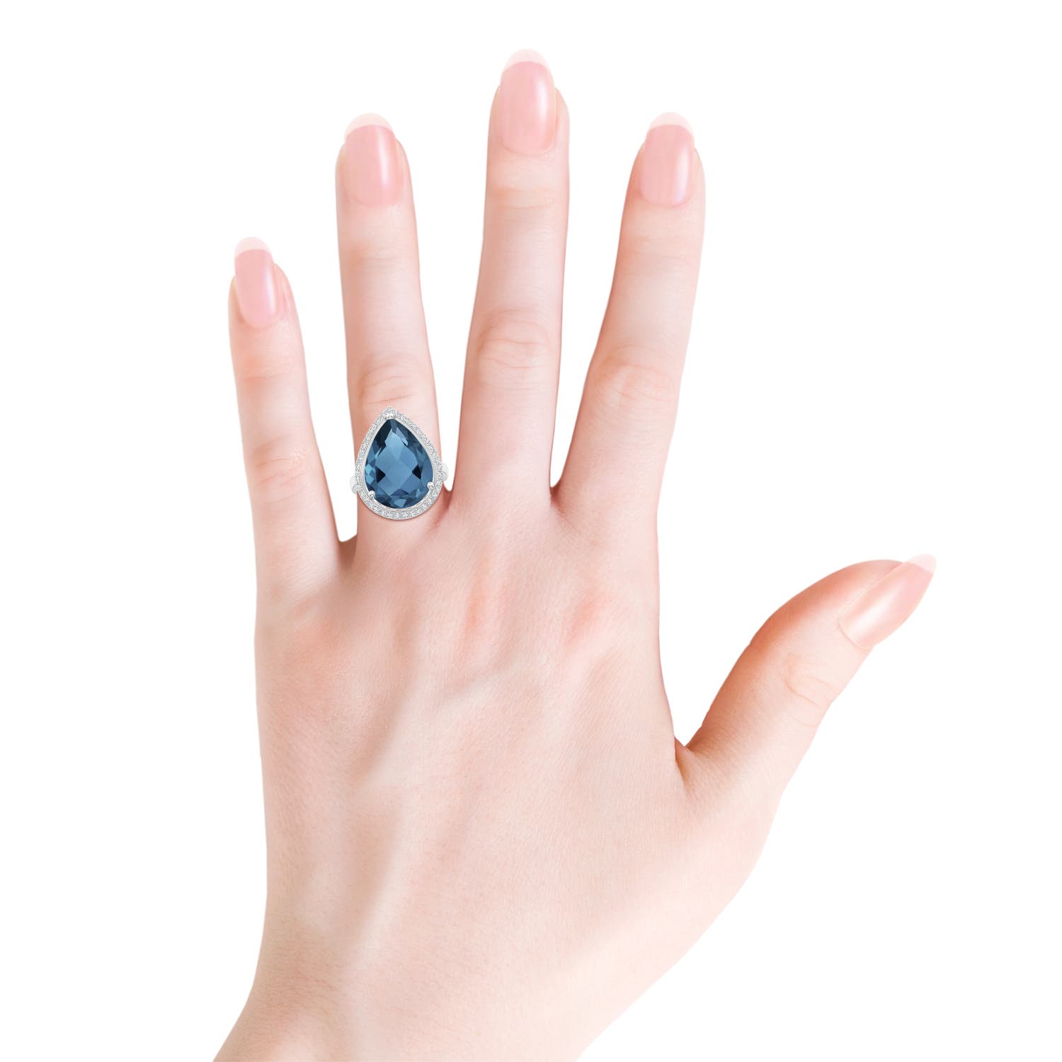 A - London Blue Topaz / 12.92 CT / 14 KT White Gold